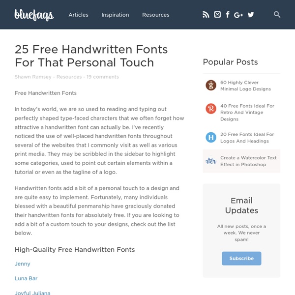25 Free Handwritten Fonts For That Personal Touch