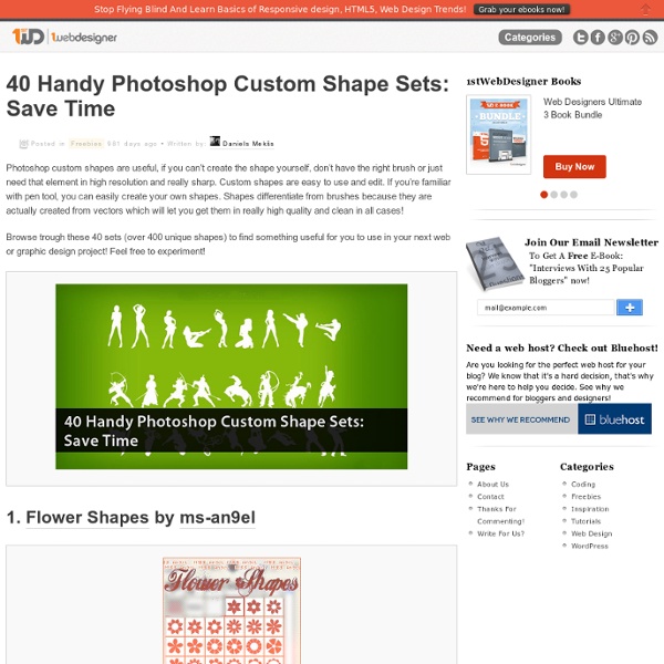 40 Handy Photoshop Custom Shape Sets: Save Time