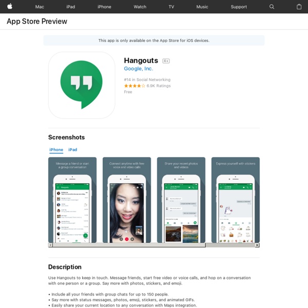 Hangouts on the App Store