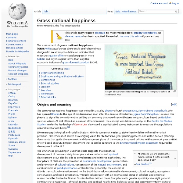 Gross national happiness