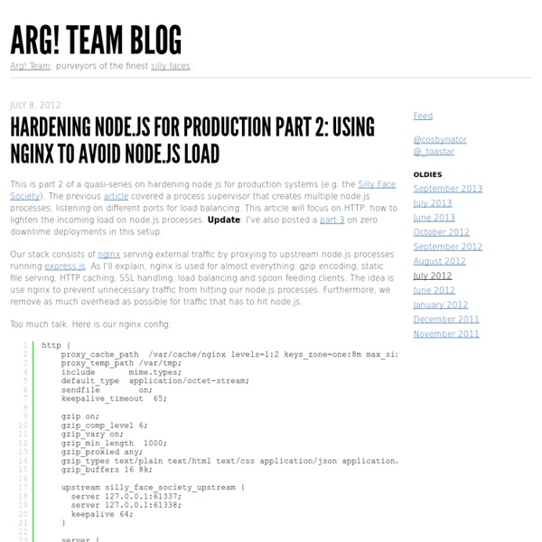 Hardening node.js for production part 2: using nginx to avoid node.js load