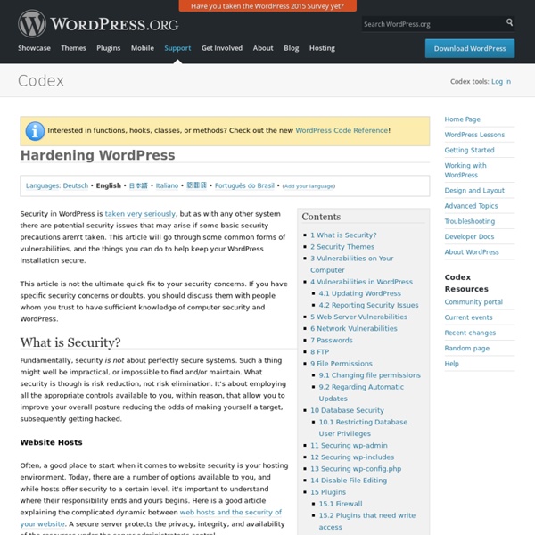 Hardening WordPress