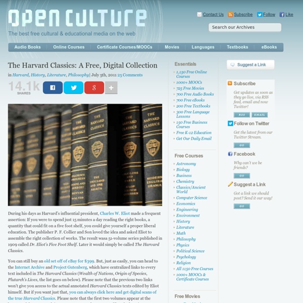 The Harvard Classics: A Free, Digital Collection