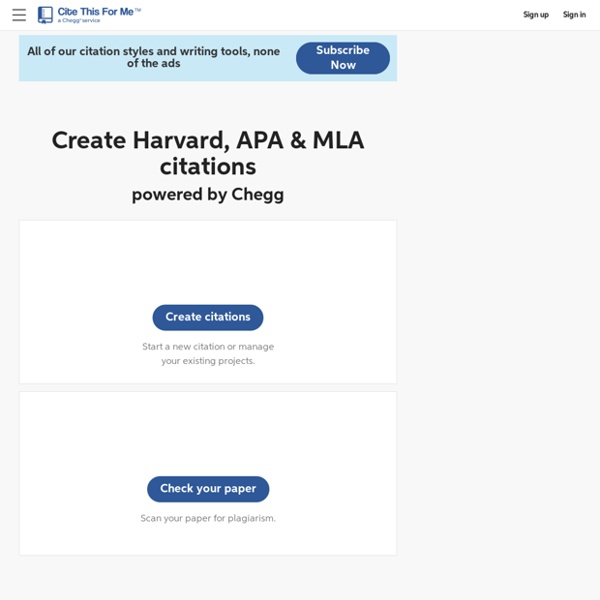 Cite This For Me: Harvard, APA, MLA Reference Generator