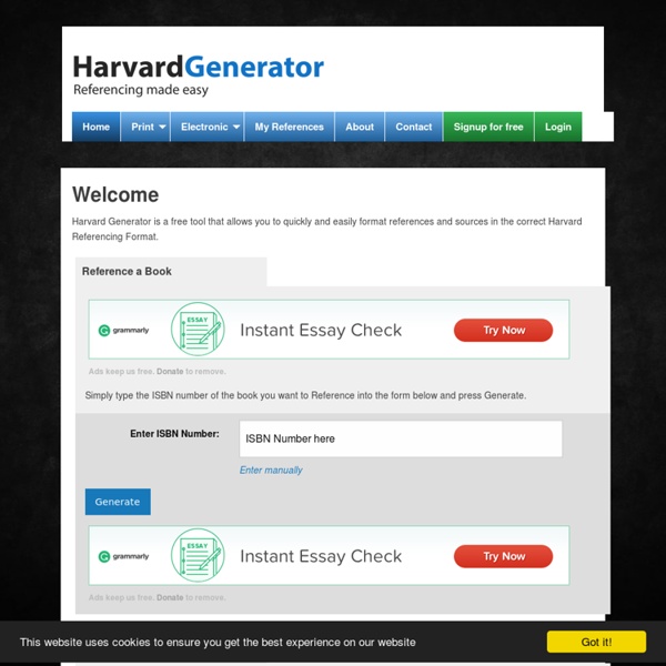 Harvard Referencing Generator