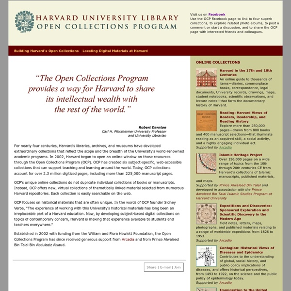 Harvard University Library: Open Collections Program: Home