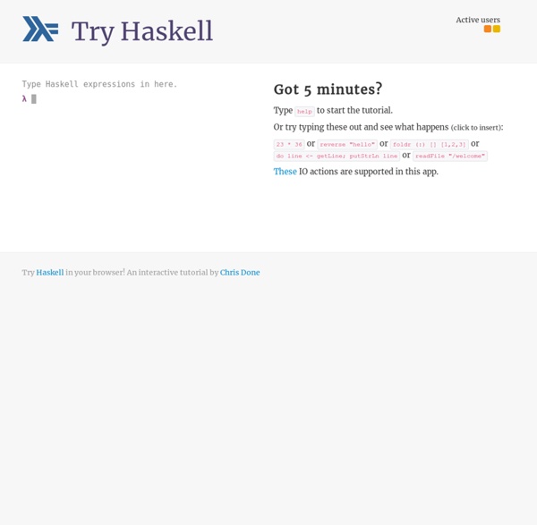 Try Haskell! An interactive tutorial in your browser
