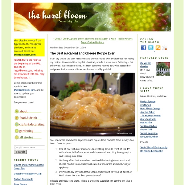 The Hazel Bloom: The Best Macaroni and Cheese Recipe Ever