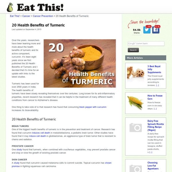 20 Health Benefits of Turmeric