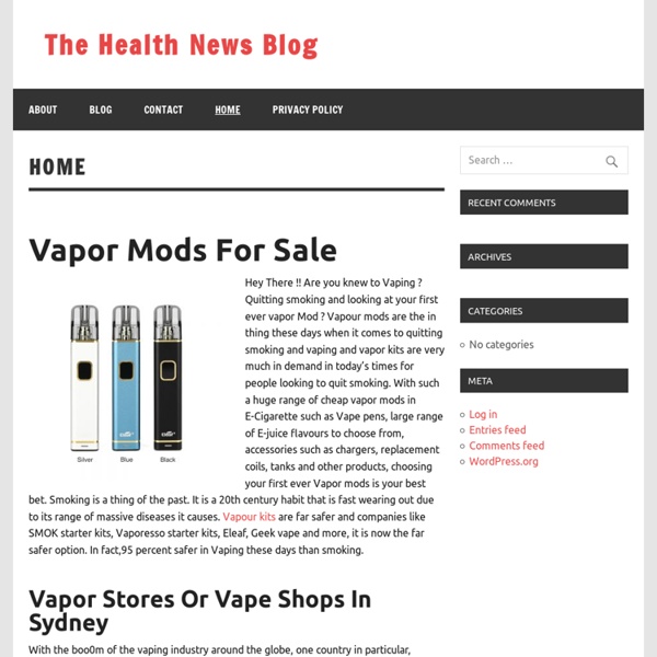 The Health News Blog – Just another WordPress site