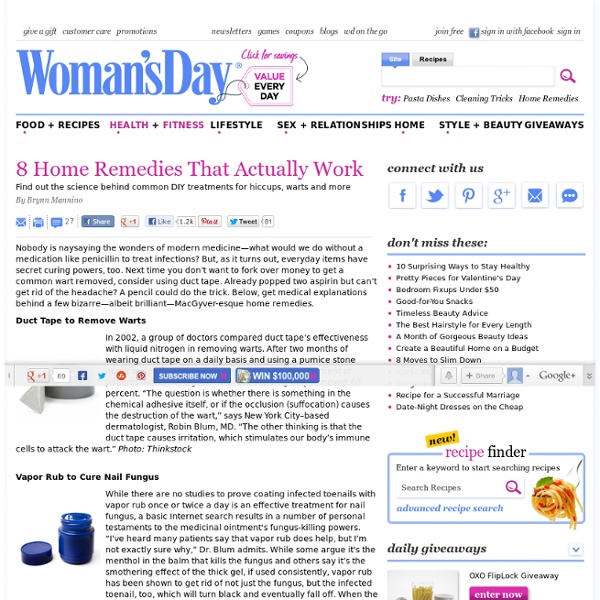 Health Tips - Home Remedies That Work at WomansDay.com - Womans Day