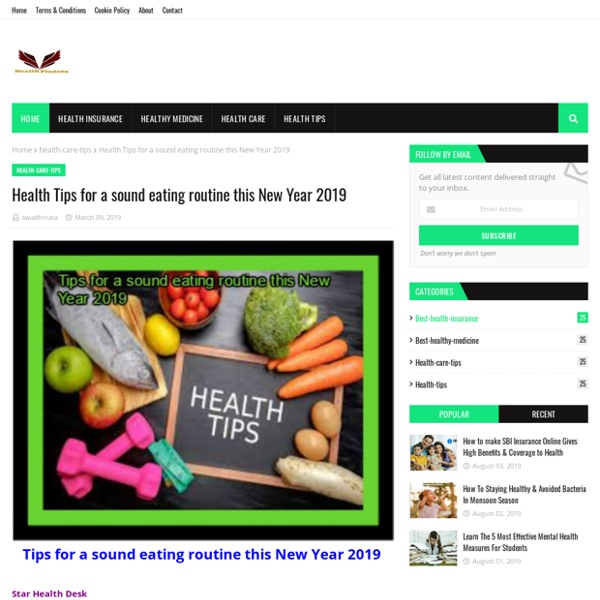 Health Tips for a sound eating routine this New Year 2019