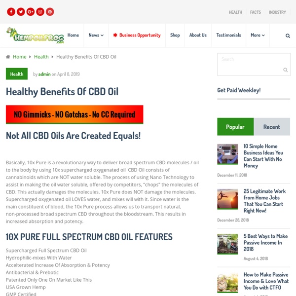 Healthy Benefits Of CBD Oil