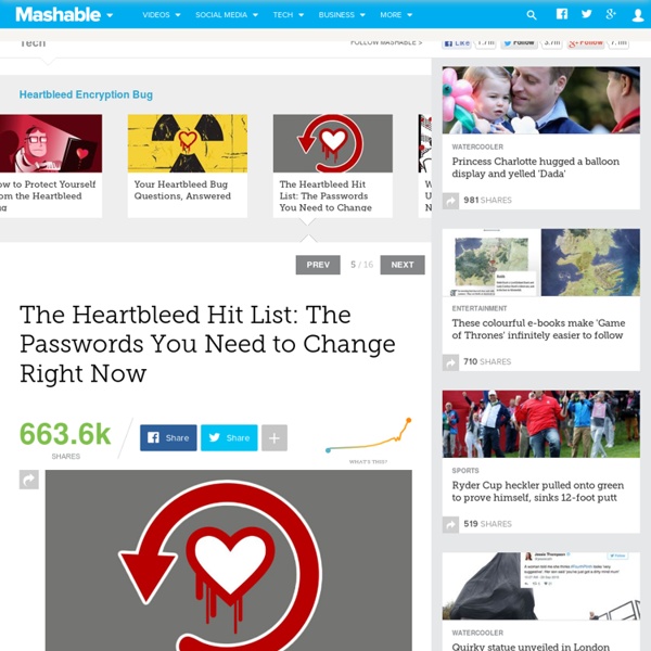 The Heartbleed Hit List: The Passwords You Need to Change Right Now