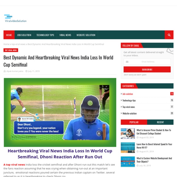 Best Dynamic And Heartbreaking Viral News India Loss In World Cup Semifinal