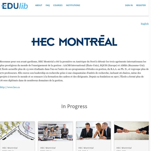 EDUlib HEC Montréal : EDUlib HEC Montréal : EDUlib