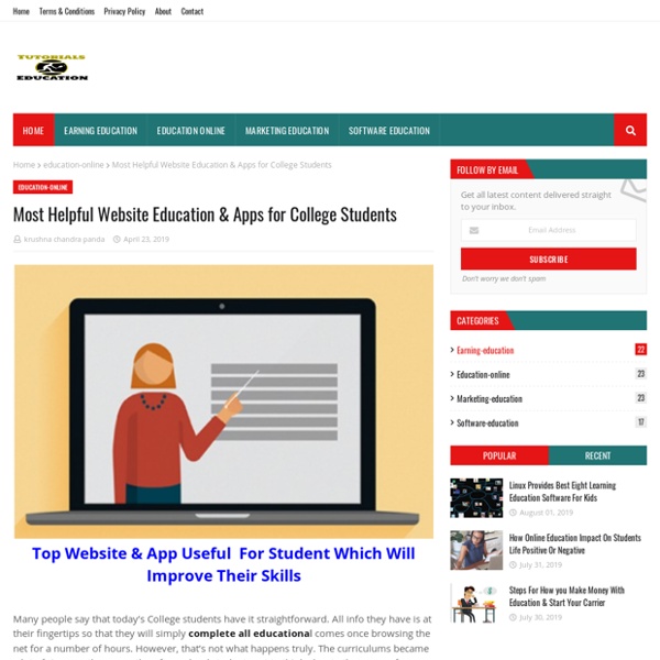 Most Helpful Website Education & Apps for College Students