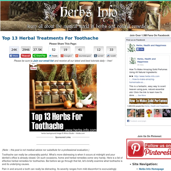 Top 13 Herbal Treatments For Toothache