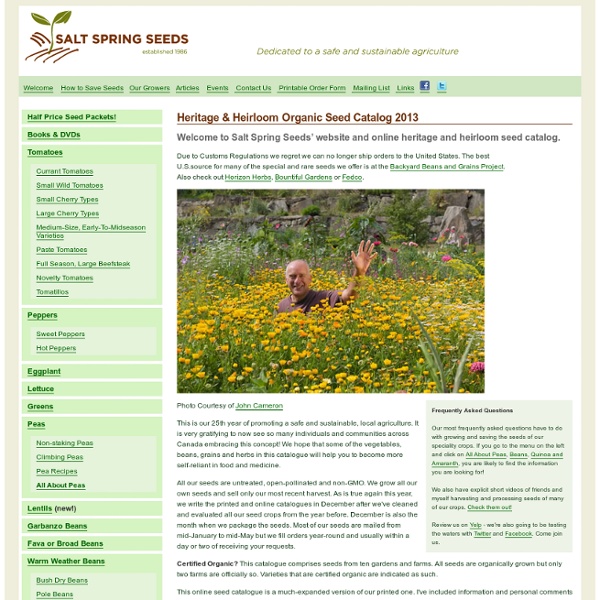 Heritage and Heirloom Seed Catalog for Organic Gardeners