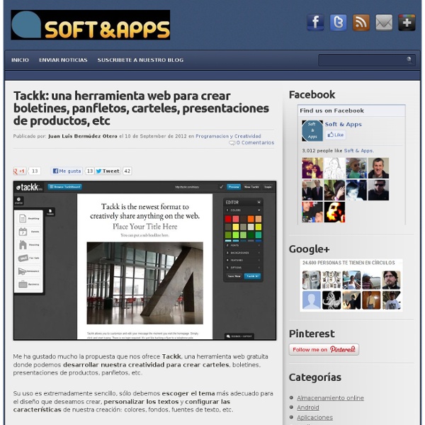 Tackk: una herramienta web para crear boletines, panfletos, carteles, presentaciones de productos, etc