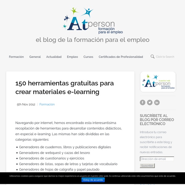 150 herramientas gratuitas para crear materiales e-learning