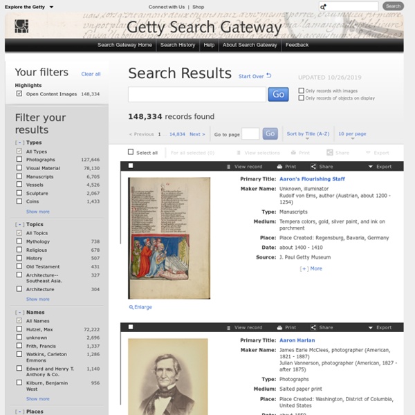 Getty Museum Open Content Images