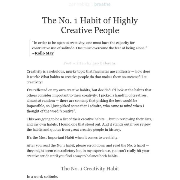 The No. 1 Habit of Highly Creative People