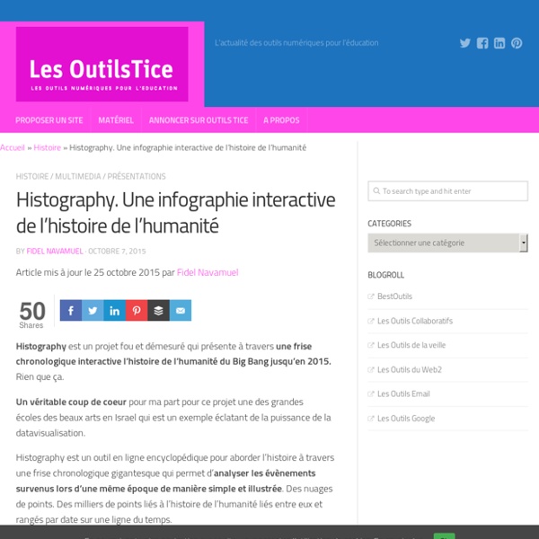Histography. Une infographie interactive de l’histoire de l’humanité – Les Outils Tice
