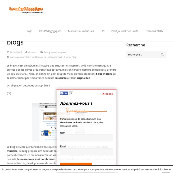 Histoire des arts au brevet : 5 super blogs