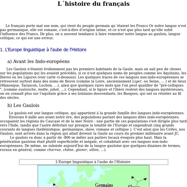 L'histoire de la langue française