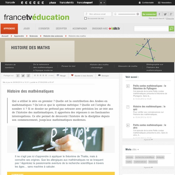 Histoire des mathématiques - France5 Education