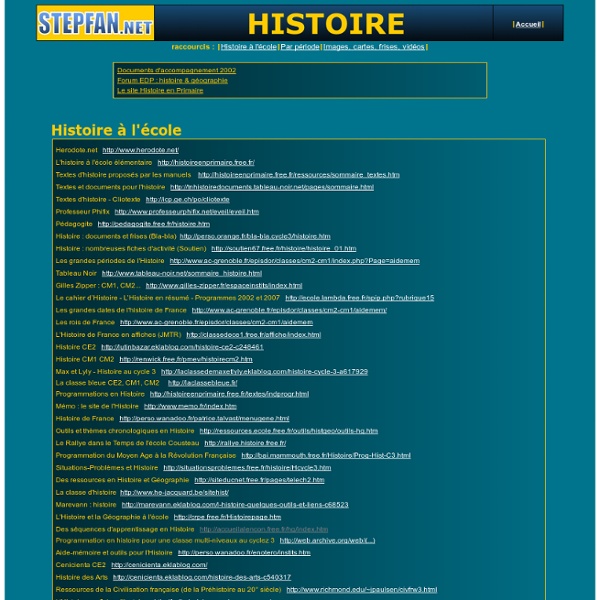 Histoire l' cole primaire : sites de ressources, fiches ...
