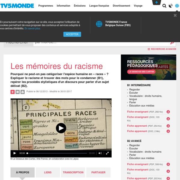 Histoire et FLE : parler du racisme en cours de français - TV5MONDE