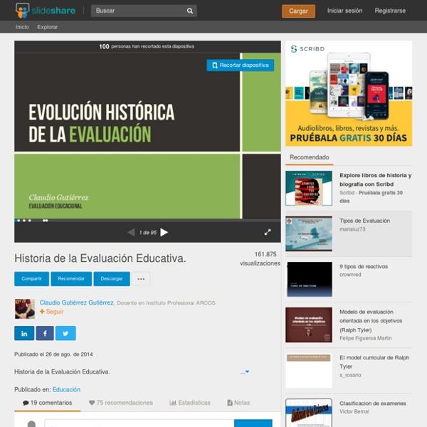 Historia de la Evaluación Educativa.