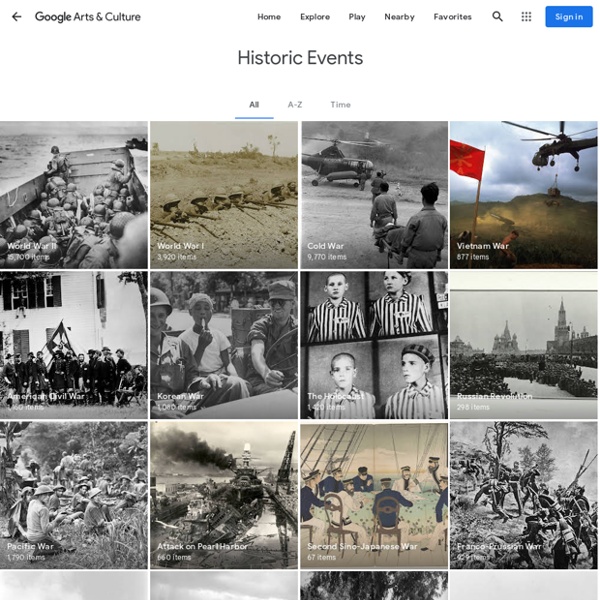 Evénements historiques - Répertoriés par Google Arts&Culture