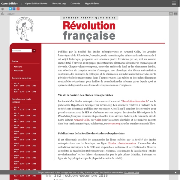 Annales historiques de la Révolution française