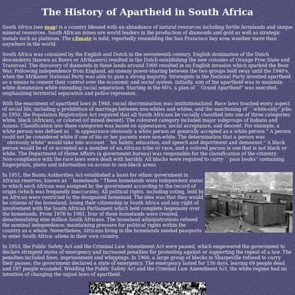 The History of Apartheid in South Africa