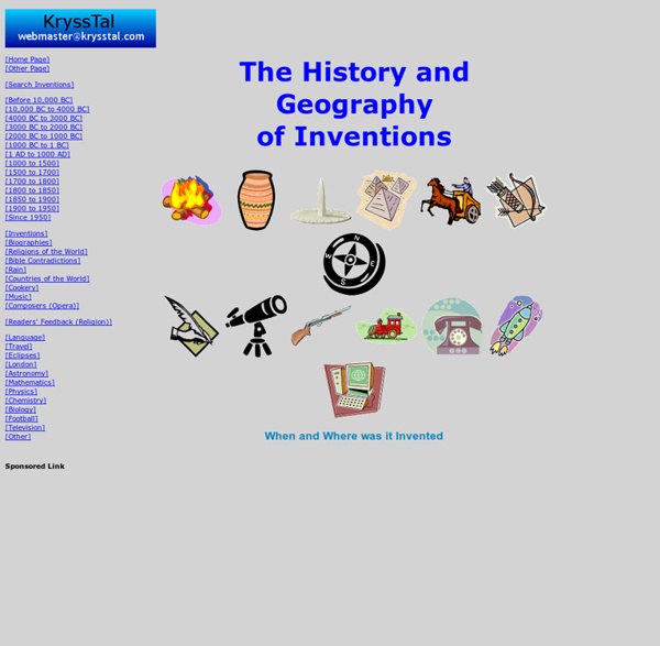 The History and Geography of Inventions