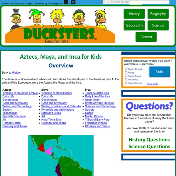 History for Kids: Aztecs, Maya, and Inca