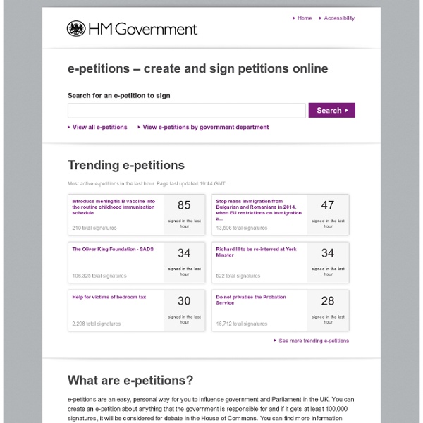 HM Government e-petitions