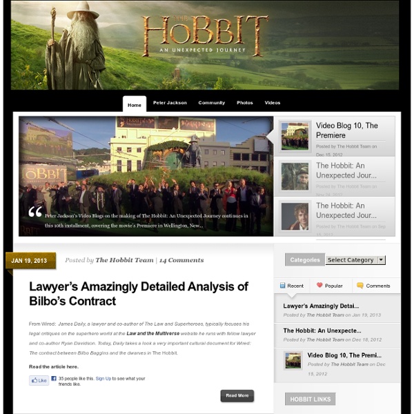 The official blog of THE HOBBIT movies