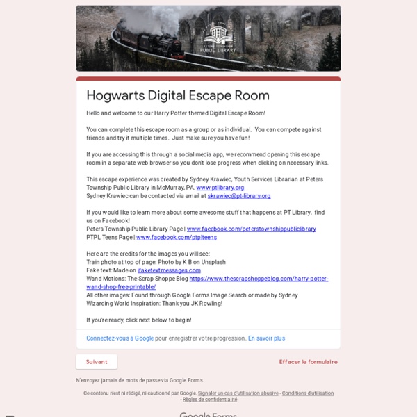 Hogwarts Digital Escape Room Pearltrees