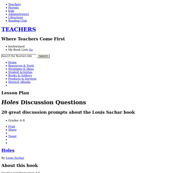 holes pre reading questions themes in holes