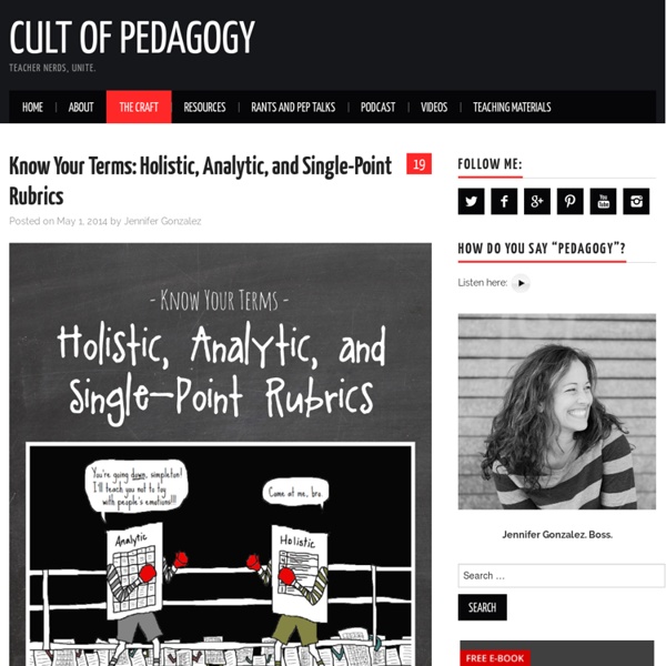 Know Your Terms: Holistic, Analytic, and Single-Point Rubrics