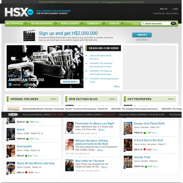 HSX.com – Hollywood Stock Exchange. Trade movies, stars and more