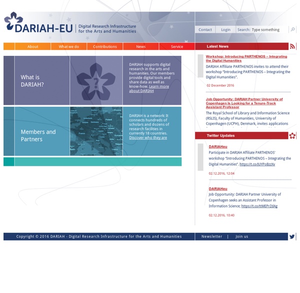 DARIAH - Digital Research Infrastructure for the Arts and Humanities