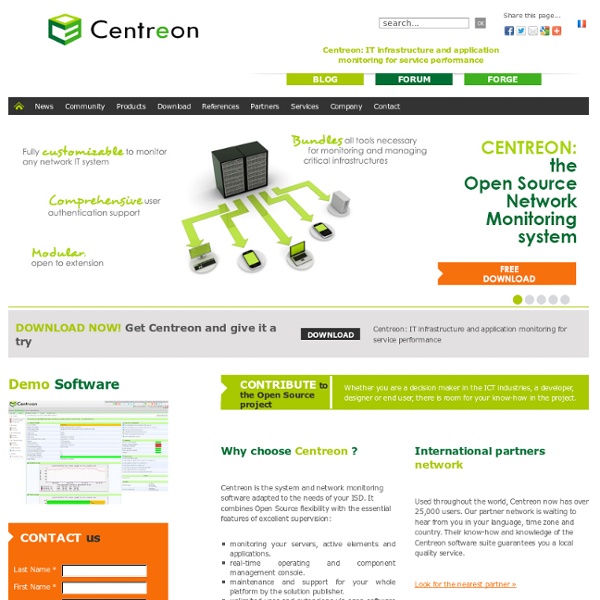 Centreon - Open Source Network, Systems and Application monitoring solution