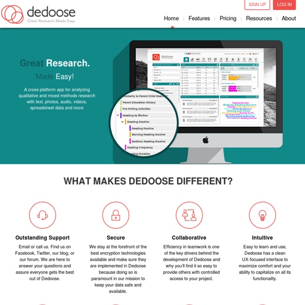 Qualitative Research Data Analysis Software from Dedoose