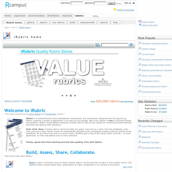 Home of free rubric tools: RCampus
