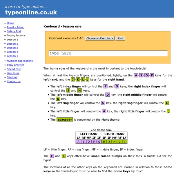Home keys and the home row - lesson one